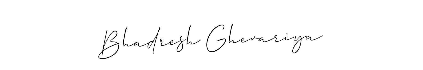 You should practise on your own different ways (Allison_Script) to write your name (Bhadresh Ghevariya) in signature. don't let someone else do it for you. Bhadresh Ghevariya signature style 2 images and pictures png