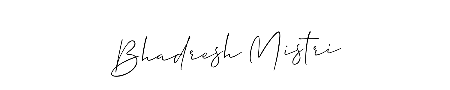 How to make Bhadresh Mistri name signature. Use Allison_Script style for creating short signs online. This is the latest handwritten sign. Bhadresh Mistri signature style 2 images and pictures png