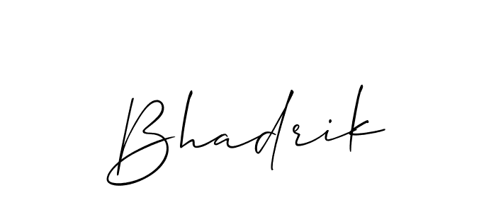 Create a beautiful signature design for name Bhadrik. With this signature (Allison_Script) fonts, you can make a handwritten signature for free. Bhadrik signature style 2 images and pictures png