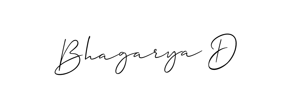 Create a beautiful signature design for name Bhagarya D. With this signature (Allison_Script) fonts, you can make a handwritten signature for free. Bhagarya D signature style 2 images and pictures png