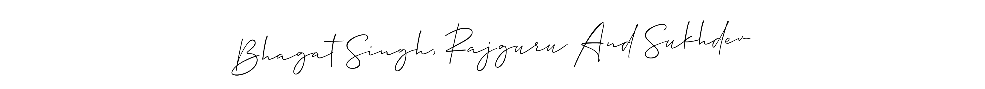 It looks lik you need a new signature style for name Bhagat Singh, Rajguru And Sukhdev. Design unique handwritten (Allison_Script) signature with our free signature maker in just a few clicks. Bhagat Singh, Rajguru And Sukhdev signature style 2 images and pictures png
