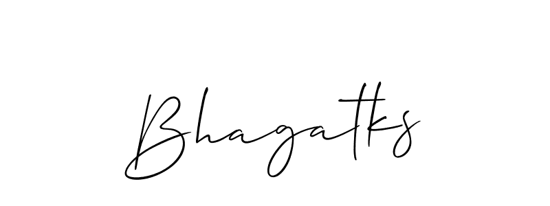 Create a beautiful signature design for name Bhagatks. With this signature (Allison_Script) fonts, you can make a handwritten signature for free. Bhagatks signature style 2 images and pictures png