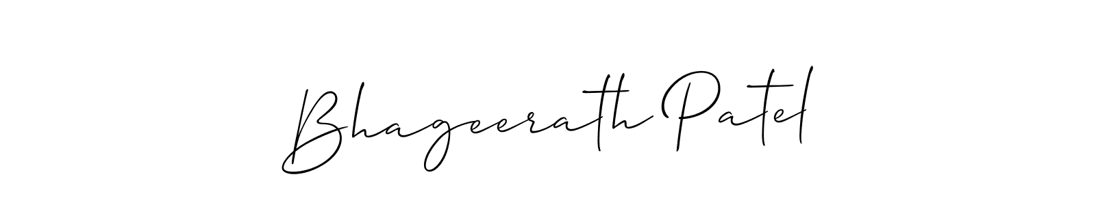 Also You can easily find your signature by using the search form. We will create Bhageerath Patel name handwritten signature images for you free of cost using Allison_Script sign style. Bhageerath Patel signature style 2 images and pictures png