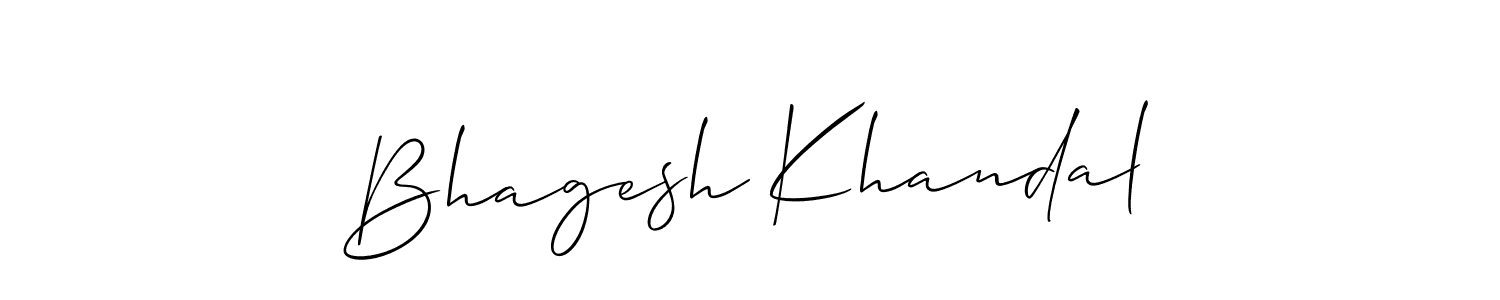 How to make Bhagesh Khandal name signature. Use Allison_Script style for creating short signs online. This is the latest handwritten sign. Bhagesh Khandal signature style 2 images and pictures png