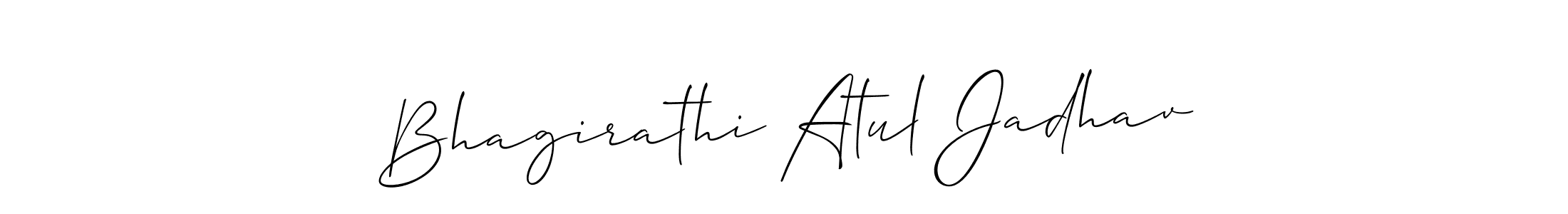 How to make Bhagirathi Atul Jadhav signature? Allison_Script is a professional autograph style. Create handwritten signature for Bhagirathi Atul Jadhav name. Bhagirathi Atul Jadhav signature style 2 images and pictures png