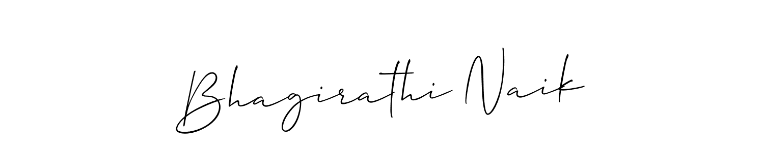 The best way (Allison_Script) to make a short signature is to pick only two or three words in your name. The name Bhagirathi Naik include a total of six letters. For converting this name. Bhagirathi Naik signature style 2 images and pictures png