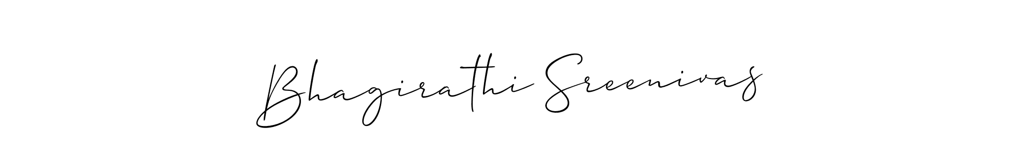 Make a beautiful signature design for name Bhagirathi Sreenivas. With this signature (Allison_Script) style, you can create a handwritten signature for free. Bhagirathi Sreenivas signature style 2 images and pictures png