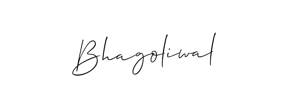 Create a beautiful signature design for name Bhagoliwal. With this signature (Allison_Script) fonts, you can make a handwritten signature for free. Bhagoliwal signature style 2 images and pictures png