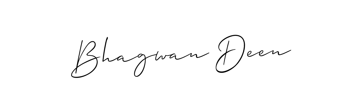 Make a beautiful signature design for name Bhagwan Deen. With this signature (Allison_Script) style, you can create a handwritten signature for free. Bhagwan Deen signature style 2 images and pictures png