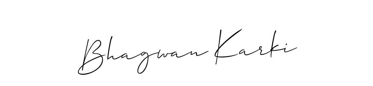 It looks lik you need a new signature style for name Bhagwan Karki. Design unique handwritten (Allison_Script) signature with our free signature maker in just a few clicks. Bhagwan Karki signature style 2 images and pictures png