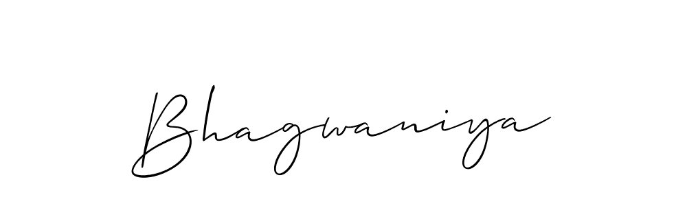 Also we have Bhagwaniya name is the best signature style. Create professional handwritten signature collection using Allison_Script autograph style. Bhagwaniya signature style 2 images and pictures png