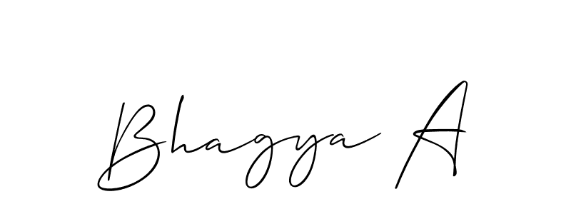 Create a beautiful signature design for name Bhagya A. With this signature (Allison_Script) fonts, you can make a handwritten signature for free. Bhagya A signature style 2 images and pictures png