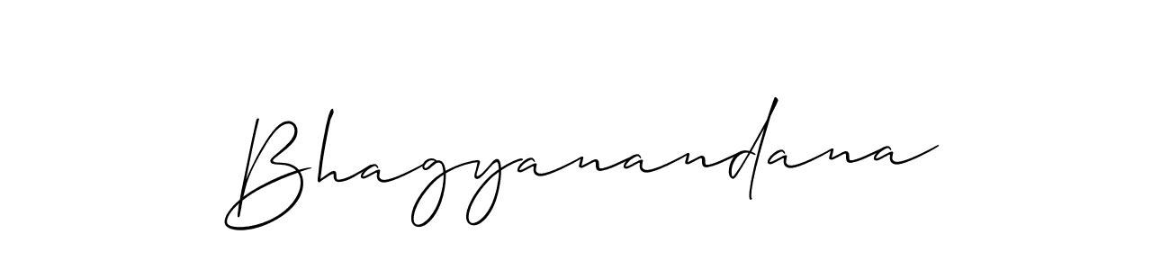 Allison_Script is a professional signature style that is perfect for those who want to add a touch of class to their signature. It is also a great choice for those who want to make their signature more unique. Get Bhagyanandana name to fancy signature for free. Bhagyanandana signature style 2 images and pictures png
