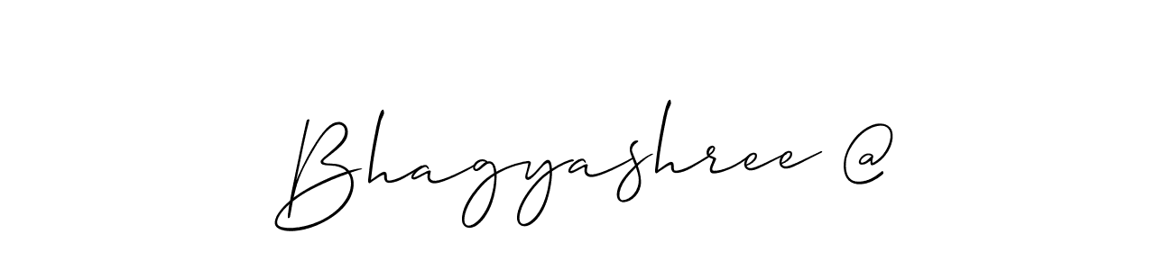 Make a beautiful signature design for name Bhagyashree @. With this signature (Allison_Script) style, you can create a handwritten signature for free. Bhagyashree @ signature style 2 images and pictures png