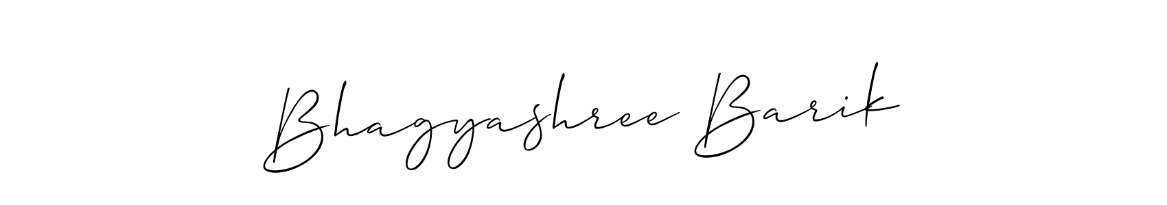 How to make Bhagyashree Barik name signature. Use Allison_Script style for creating short signs online. This is the latest handwritten sign. Bhagyashree Barik signature style 2 images and pictures png
