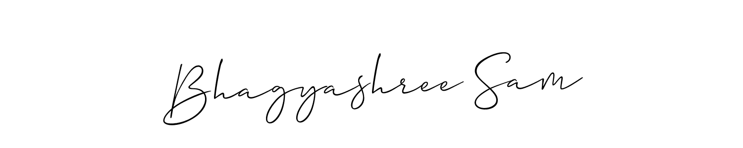 Allison_Script is a professional signature style that is perfect for those who want to add a touch of class to their signature. It is also a great choice for those who want to make their signature more unique. Get Bhagyashree Sam name to fancy signature for free. Bhagyashree Sam signature style 2 images and pictures png
