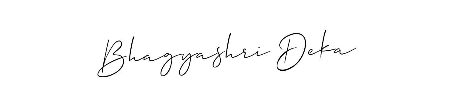 It looks lik you need a new signature style for name Bhagyashri Deka. Design unique handwritten (Allison_Script) signature with our free signature maker in just a few clicks. Bhagyashri Deka signature style 2 images and pictures png