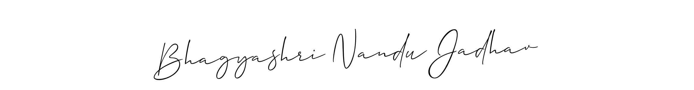 It looks lik you need a new signature style for name Bhagyashri Nandu Jadhav. Design unique handwritten (Allison_Script) signature with our free signature maker in just a few clicks. Bhagyashri Nandu Jadhav signature style 2 images and pictures png