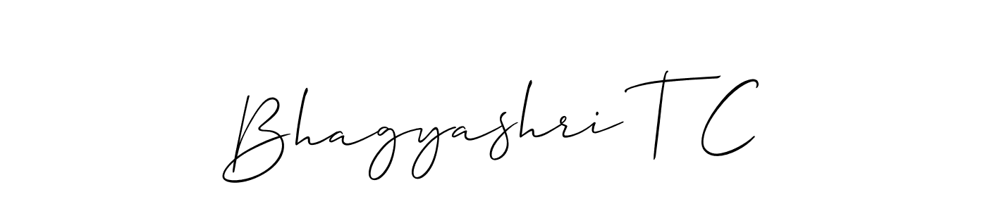 Also we have Bhagyashri T C name is the best signature style. Create professional handwritten signature collection using Allison_Script autograph style. Bhagyashri T C signature style 2 images and pictures png