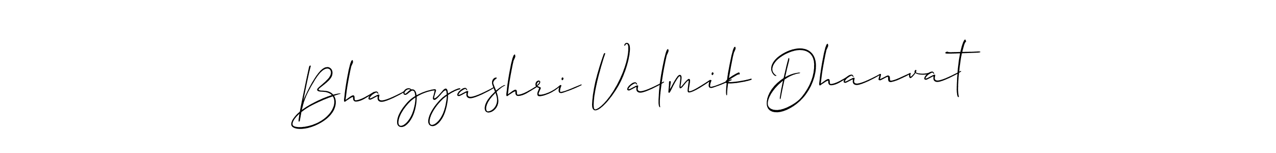 if you are searching for the best signature style for your name Bhagyashri Valmik Dhanvat. so please give up your signature search. here we have designed multiple signature styles  using Allison_Script. Bhagyashri Valmik Dhanvat signature style 2 images and pictures png