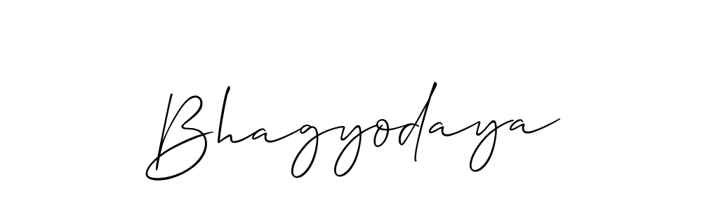 How to make Bhagyodaya signature? Allison_Script is a professional autograph style. Create handwritten signature for Bhagyodaya name. Bhagyodaya signature style 2 images and pictures png