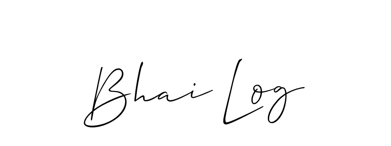 Allison_Script is a professional signature style that is perfect for those who want to add a touch of class to their signature. It is also a great choice for those who want to make their signature more unique. Get Bhai Log name to fancy signature for free. Bhai Log signature style 2 images and pictures png