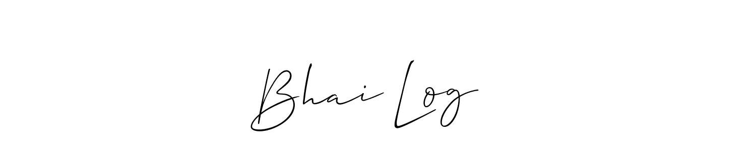 Allison_Script is a professional signature style that is perfect for those who want to add a touch of class to their signature. It is also a great choice for those who want to make their signature more unique. Get Bhai Log ❣️ name to fancy signature for free. Bhai Log ❣️ signature style 2 images and pictures png