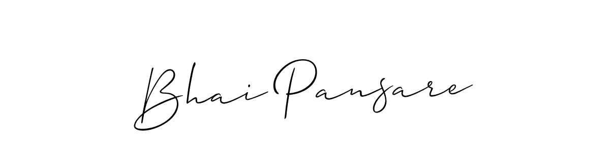 Design your own signature with our free online signature maker. With this signature software, you can create a handwritten (Allison_Script) signature for name Bhai Pansare. Bhai Pansare signature style 2 images and pictures png