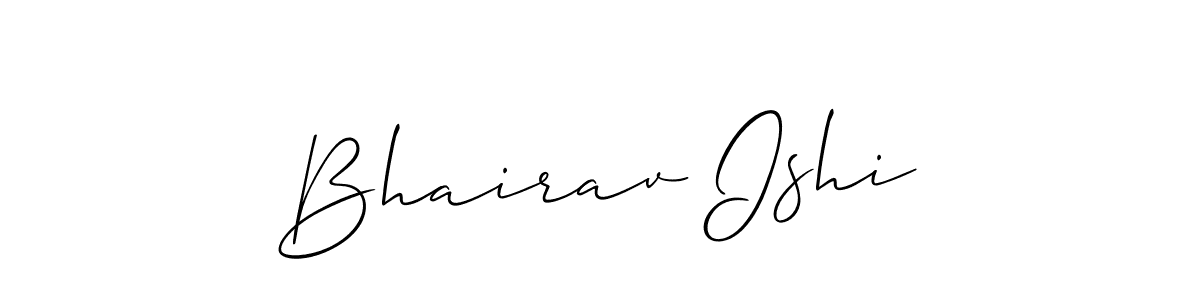 Make a beautiful signature design for name Bhairav Ishi. With this signature (Allison_Script) style, you can create a handwritten signature for free. Bhairav Ishi signature style 2 images and pictures png