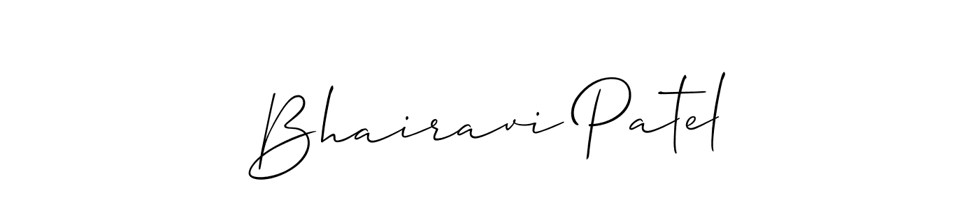 Design your own signature with our free online signature maker. With this signature software, you can create a handwritten (Allison_Script) signature for name Bhairavi Patel. Bhairavi Patel signature style 2 images and pictures png