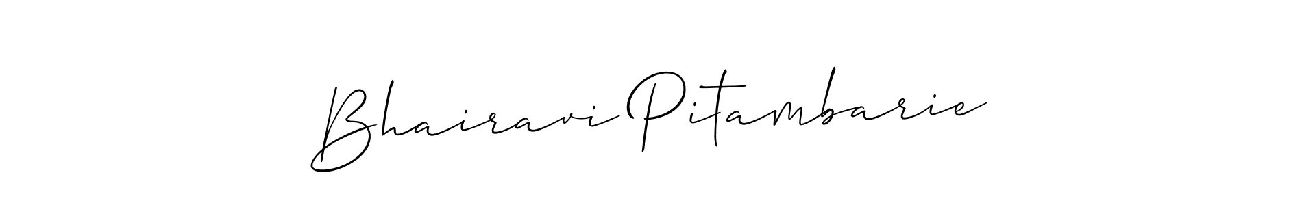 Create a beautiful signature design for name Bhairavi Pitambarie. With this signature (Allison_Script) fonts, you can make a handwritten signature for free. Bhairavi Pitambarie signature style 2 images and pictures png