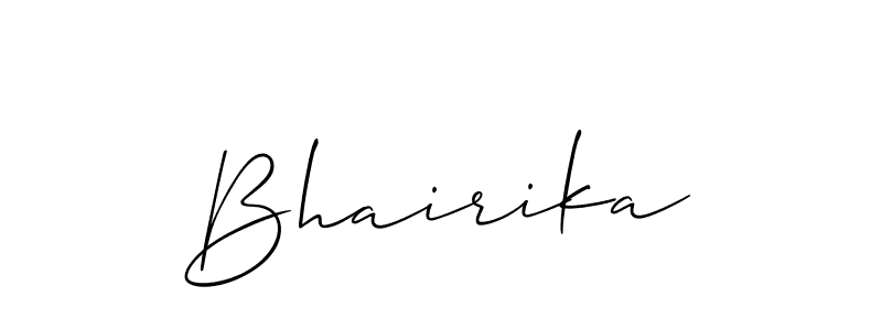 Use a signature maker to create a handwritten signature online. With this signature software, you can design (Allison_Script) your own signature for name Bhairika. Bhairika signature style 2 images and pictures png