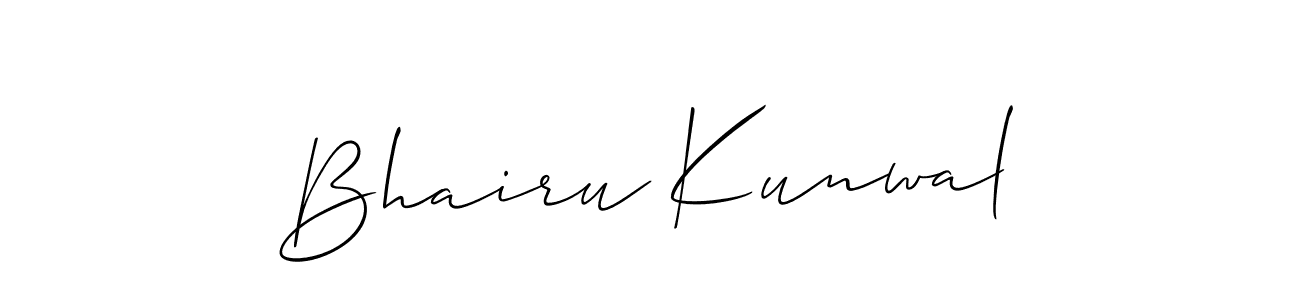 Allison_Script is a professional signature style that is perfect for those who want to add a touch of class to their signature. It is also a great choice for those who want to make their signature more unique. Get Bhairu Kunwal name to fancy signature for free. Bhairu Kunwal signature style 2 images and pictures png