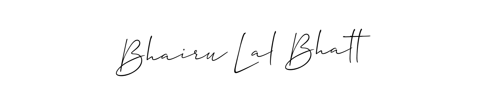 Also we have Bhairu Lal Bhatt name is the best signature style. Create professional handwritten signature collection using Allison_Script autograph style. Bhairu Lal Bhatt signature style 2 images and pictures png