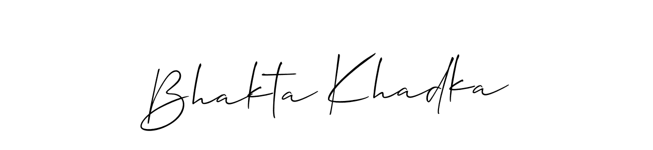 Make a beautiful signature design for name Bhakta Khadka. With this signature (Allison_Script) style, you can create a handwritten signature for free. Bhakta Khadka signature style 2 images and pictures png