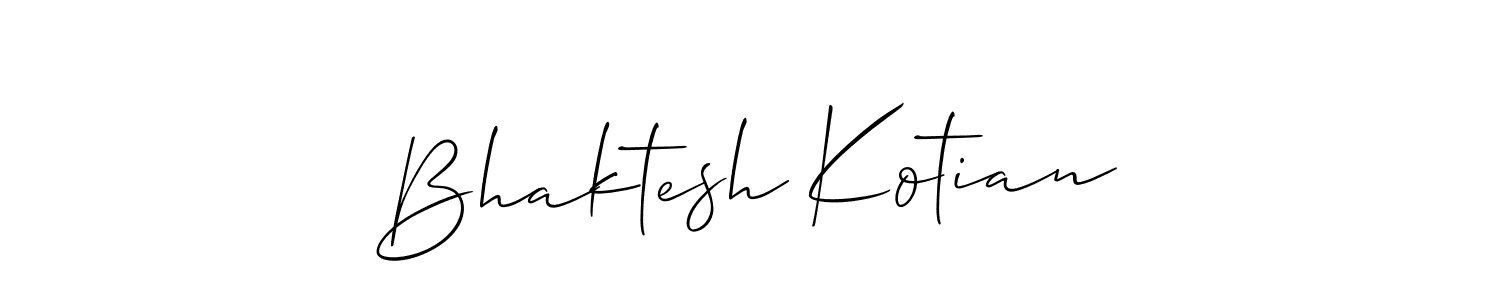 How to make Bhaktesh Kotian name signature. Use Allison_Script style for creating short signs online. This is the latest handwritten sign. Bhaktesh Kotian signature style 2 images and pictures png