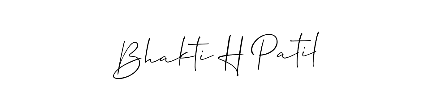 The best way (Allison_Script) to make a short signature is to pick only two or three words in your name. The name Bhakti H Patil include a total of six letters. For converting this name. Bhakti H Patil signature style 2 images and pictures png