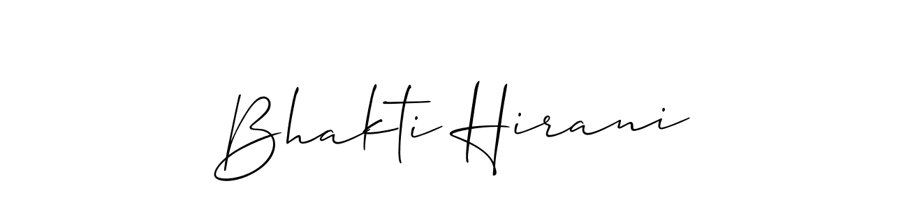 Also You can easily find your signature by using the search form. We will create Bhakti Hirani name handwritten signature images for you free of cost using Allison_Script sign style. Bhakti Hirani signature style 2 images and pictures png