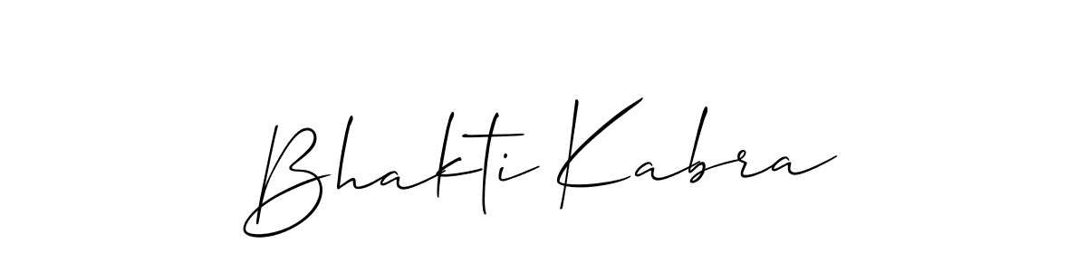 Design your own signature with our free online signature maker. With this signature software, you can create a handwritten (Allison_Script) signature for name Bhakti Kabra. Bhakti Kabra signature style 2 images and pictures png