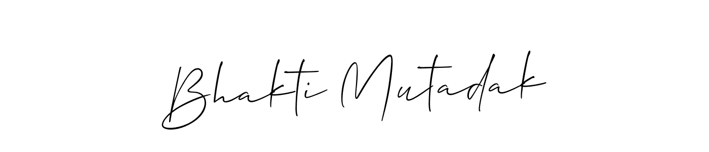 Make a beautiful signature design for name Bhakti Mutadak. With this signature (Allison_Script) style, you can create a handwritten signature for free. Bhakti Mutadak signature style 2 images and pictures png