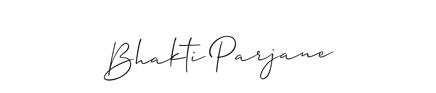 You should practise on your own different ways (Allison_Script) to write your name (Bhakti Parjane) in signature. don't let someone else do it for you. Bhakti Parjane signature style 2 images and pictures png