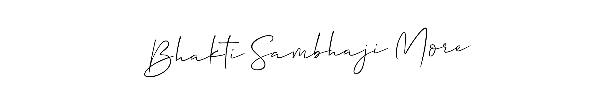 Design your own signature with our free online signature maker. With this signature software, you can create a handwritten (Allison_Script) signature for name Bhakti Sambhaji More. Bhakti Sambhaji More signature style 2 images and pictures png