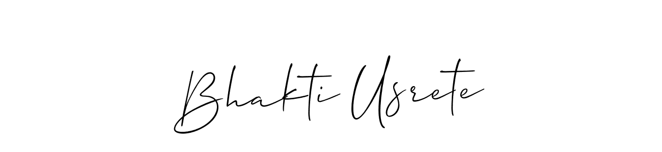 Also we have Bhakti Usrete name is the best signature style. Create professional handwritten signature collection using Allison_Script autograph style. Bhakti Usrete signature style 2 images and pictures png