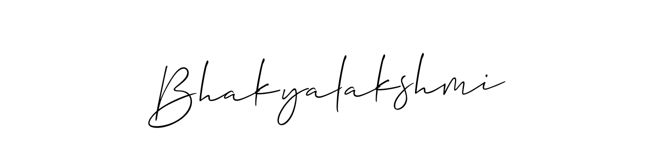 How to make Bhakyalakshmi signature? Allison_Script is a professional autograph style. Create handwritten signature for Bhakyalakshmi name. Bhakyalakshmi signature style 2 images and pictures png