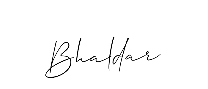 Create a beautiful signature design for name Bhaldar. With this signature (Allison_Script) fonts, you can make a handwritten signature for free. Bhaldar signature style 2 images and pictures png