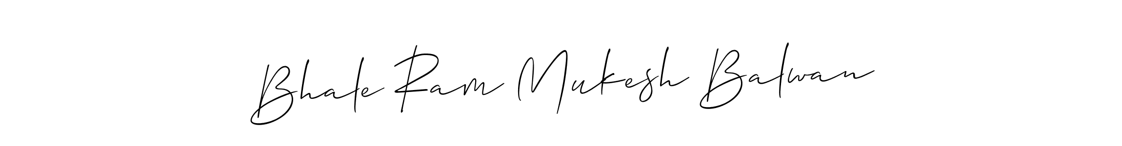How to make Bhale Ram Mukesh Balwan name signature. Use Allison_Script style for creating short signs online. This is the latest handwritten sign. Bhale Ram Mukesh Balwan signature style 2 images and pictures png
