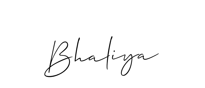 Design your own signature with our free online signature maker. With this signature software, you can create a handwritten (Allison_Script) signature for name Bhaliya. Bhaliya signature style 2 images and pictures png