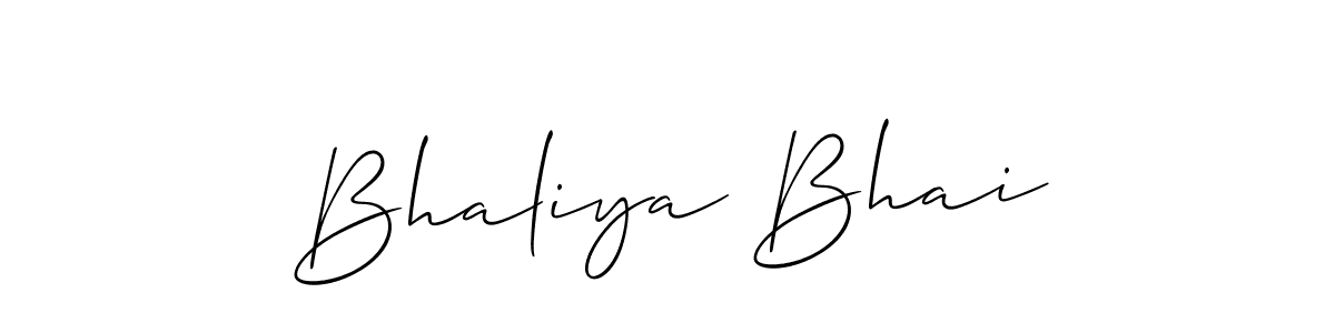 Design your own signature with our free online signature maker. With this signature software, you can create a handwritten (Allison_Script) signature for name Bhaliya Bhai. Bhaliya Bhai signature style 2 images and pictures png
