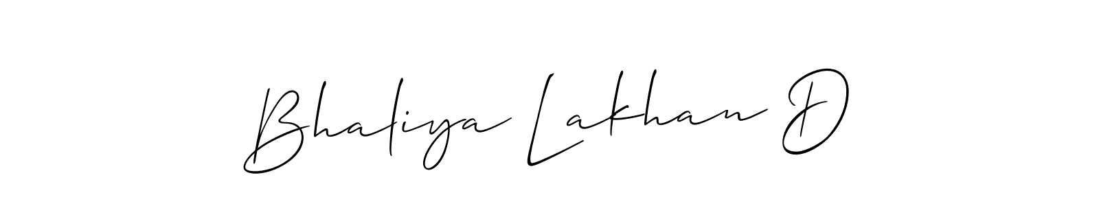 How to make Bhaliya Lakhan D signature? Allison_Script is a professional autograph style. Create handwritten signature for Bhaliya Lakhan D name. Bhaliya Lakhan D signature style 2 images and pictures png