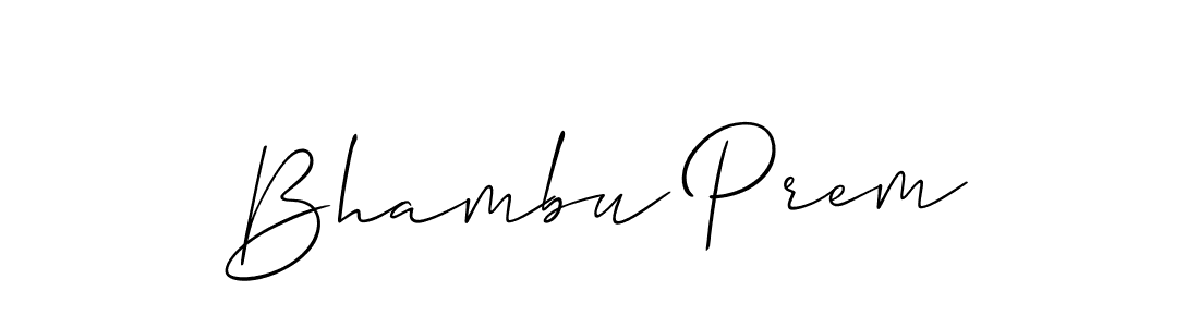 Allison_Script is a professional signature style that is perfect for those who want to add a touch of class to their signature. It is also a great choice for those who want to make their signature more unique. Get Bhambu Prem name to fancy signature for free. Bhambu Prem signature style 2 images and pictures png